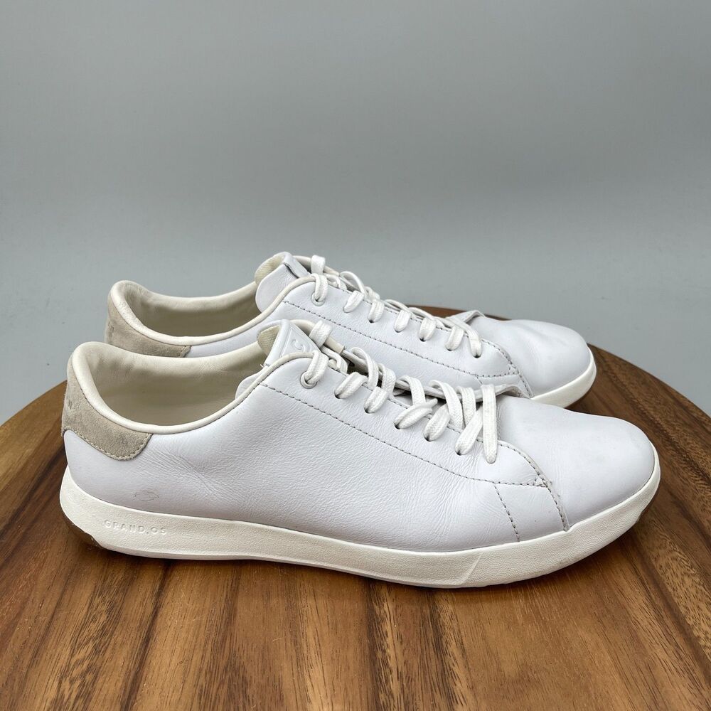 Cole Haan Grandpro Shoes Mens Size 10 M White Leather Comfort Tennis Sneakers